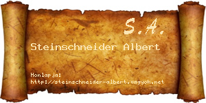 Steinschneider Albert névjegykártya